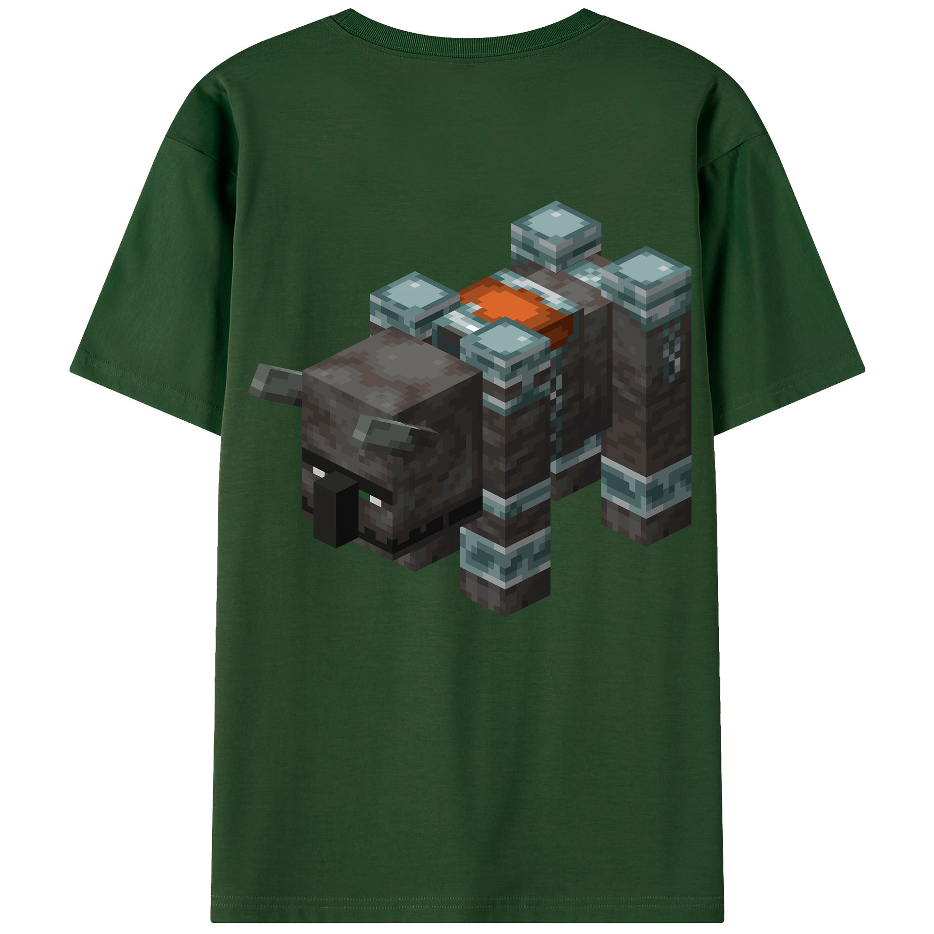 （画像用） マインクラフト ブロックの世界 Minecraft MC Block world 綿100％半袖Tシャツ（背面プリント）